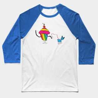 Cupcake Walking Bunny Baseball T-Shirt